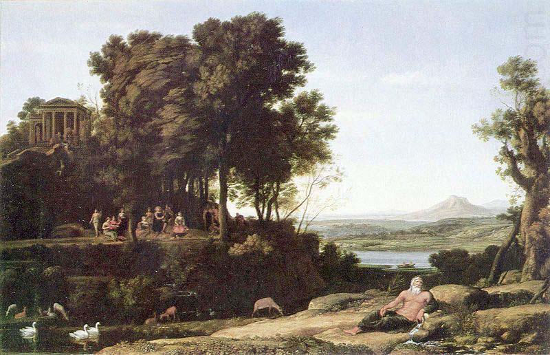 Claude Lorrain Landschaft mit Apollo, den Musen und einem Flubgott
